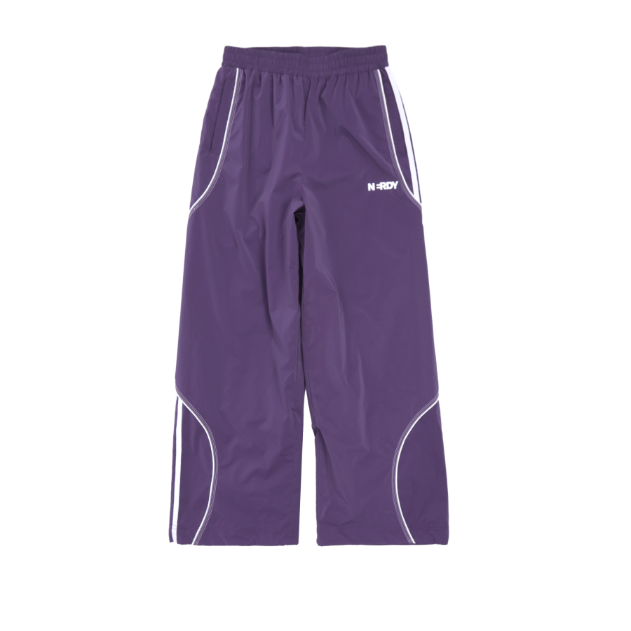 Nerdy Knitted Sweatpants Unisex Dark Purple Moderate Straight Fit Pants