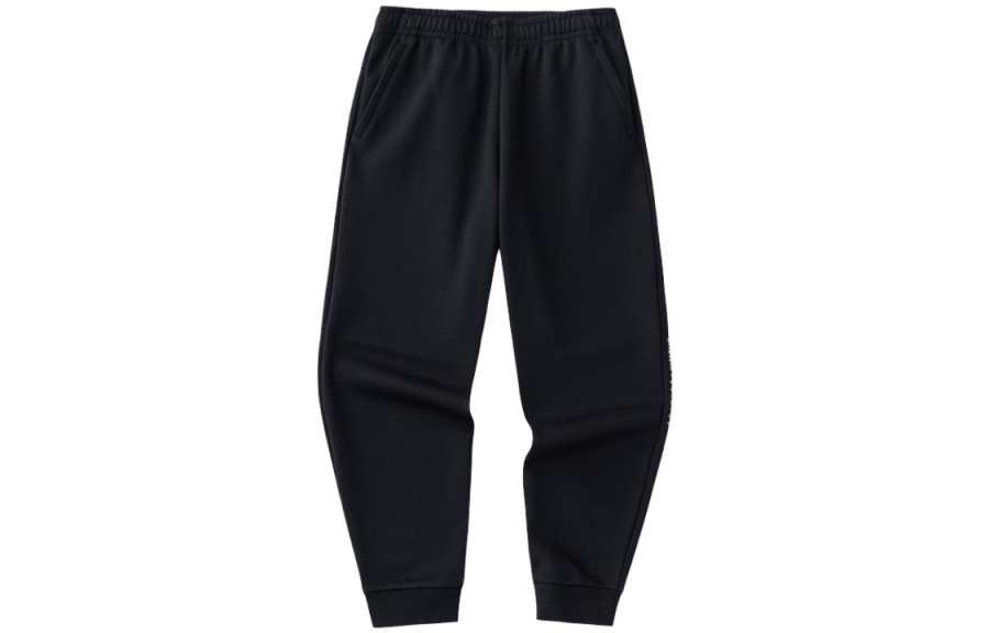 ANTA Anta Variety Training Collection Thickened And Fleece Lined With Elastic Cuff Thermal Solid Color Knitted Sweatpants