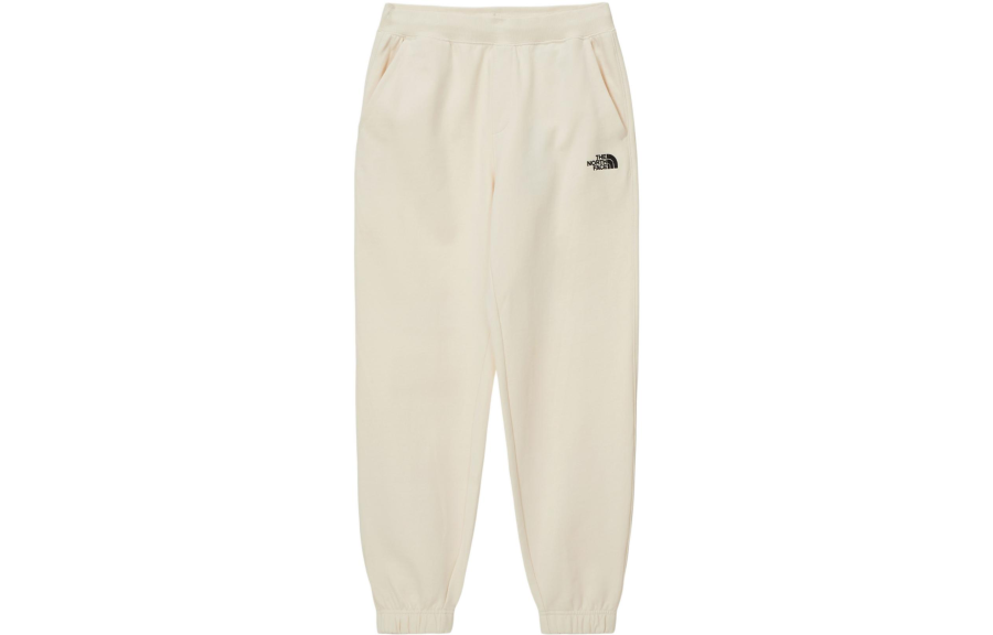 THE NORTH FACE Knitted Sweatpants Men's Cream White Moderate Cuffed Pants