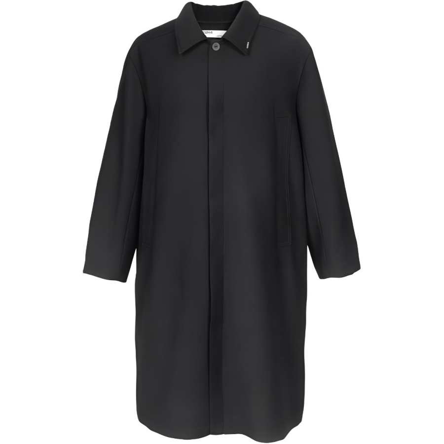 C2H4 C2H4 Trench Coats Men's Black Lapel Moderate