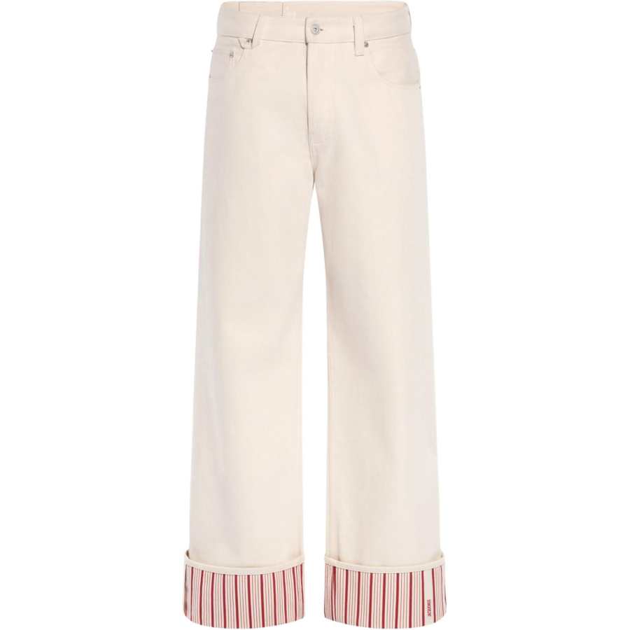 Jacquemus Jacquemus Jeans Men's Ecru Moderate Straight Fit Pants