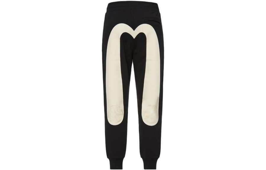 EVISU EVISU Knitted Sweatpants Men's Black Moderate Cuffed Pants