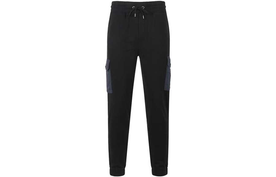 HUGO BOSS Casual Pants Men's Black Moderate Cuffed Pants