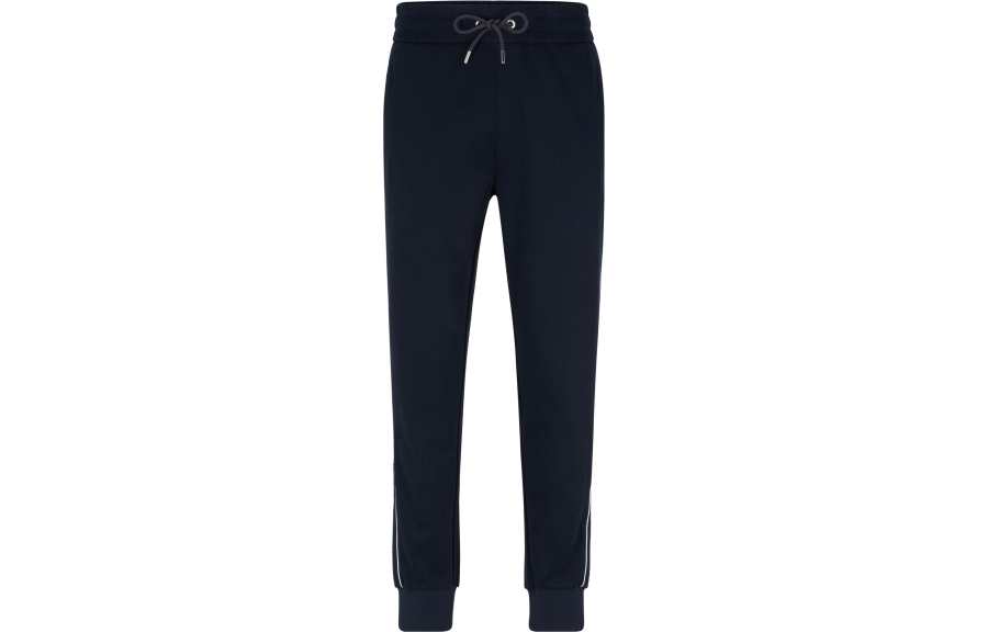 HUGO BOSS Knitted Sweatpants Men's Navy Blue Moderate Cuffed Pants