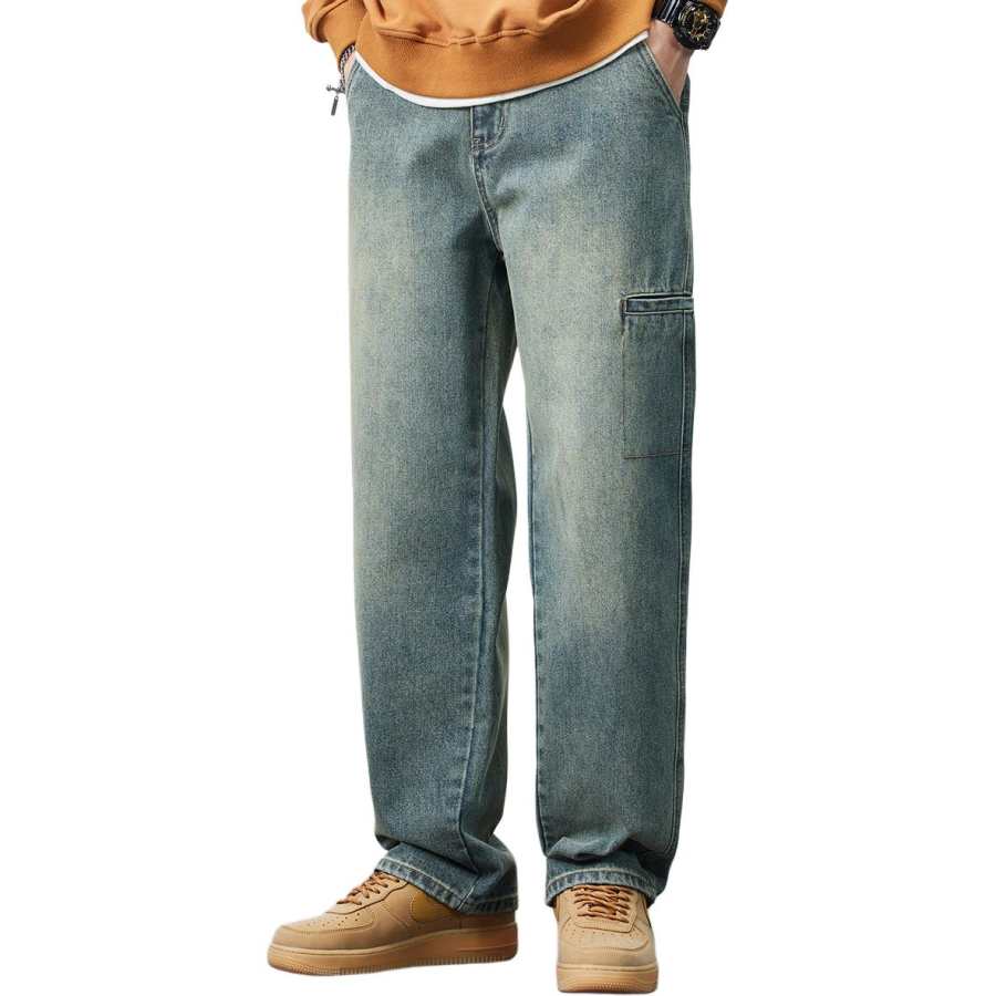 Tonlion Jeans Unisex Vintage Blue