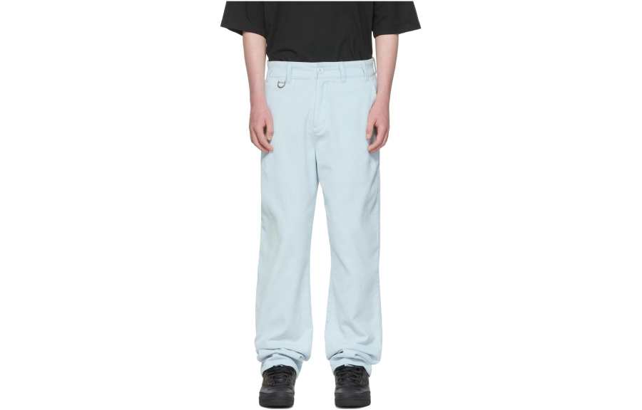 Drew house Smiley Collection Casual Pants Men's Light Blue Moderate Straight Fit Pants