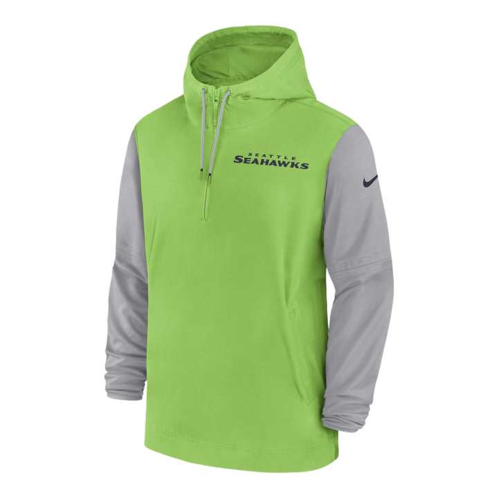 Nike Nike Seattle Seahawks Sideline Pre-Game Player Men's Nike Nfl 1/2-Zip Hooded Jacket