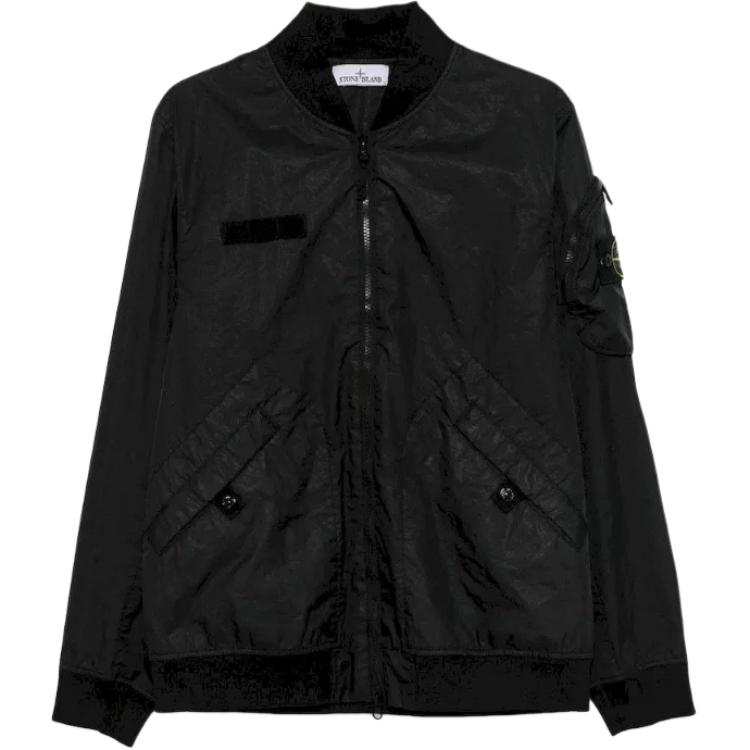 STONE ISLAND STONE ISLAND Logo Patch Zip Up Bomber Jacket