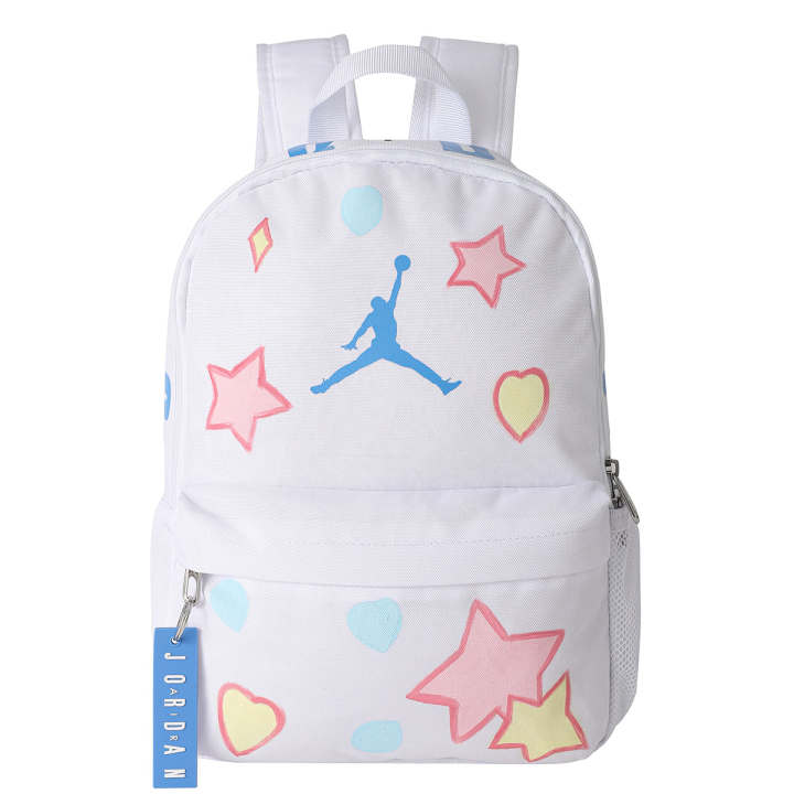 Jordan Jordan Hand Drawn Graffiti Polyester Backpack Regular Unisex White
