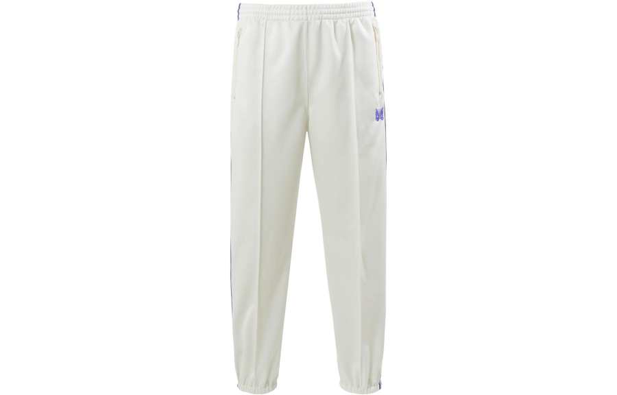 Needles Needles Knitted Sweatpants Men's White Purple Moderate Cuffed Pants