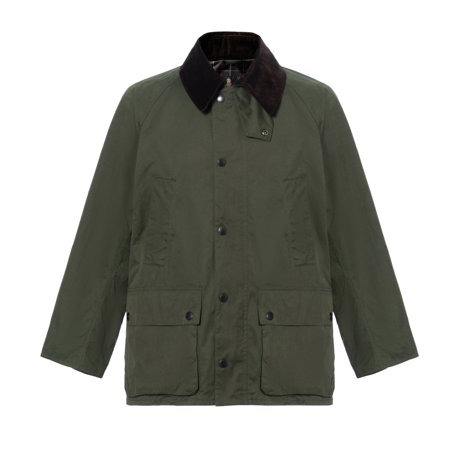 BARBOUR SS24 Jackets & Coats Loose Fit Men's Green Peach Skin Velvet