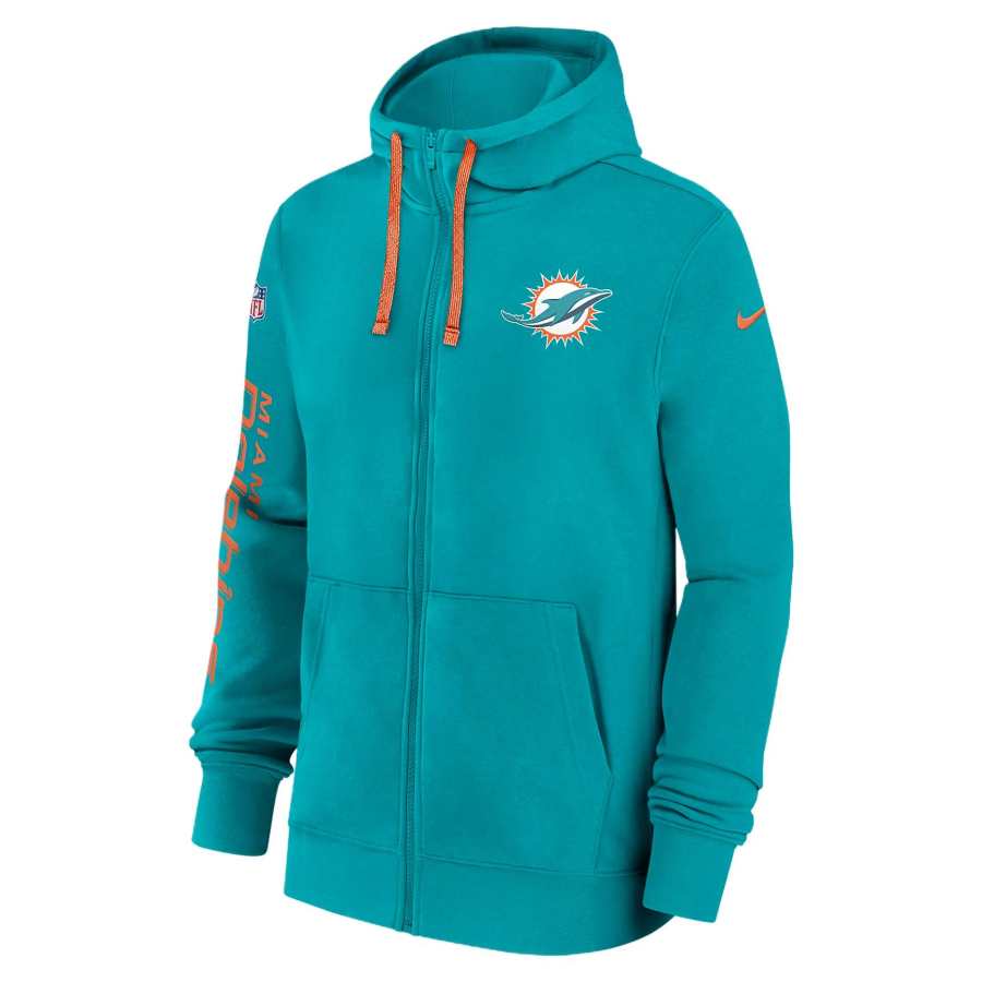 Nike Nike Miami Dolphins Sideline Team Issue Club Men's Nike Full Zip Hoodie