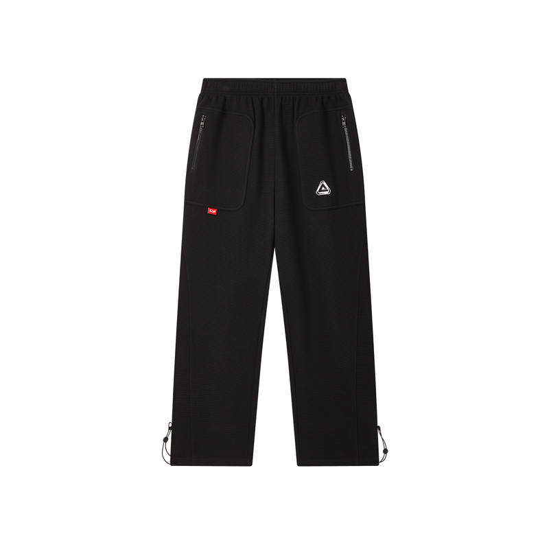 PEAK RIGHT Knitted Sweatpants Unisex Black Moderate Straight Fit Pants