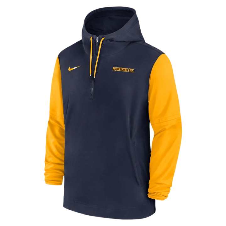Nike Nike West Virginia Mountaineers Sideline Pre Game Player Men's Nike College 1/2 Zip Hooded Jacket
