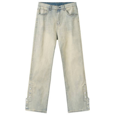 XINYINSU Jeans Unisex Moderate Straight Fit Pants