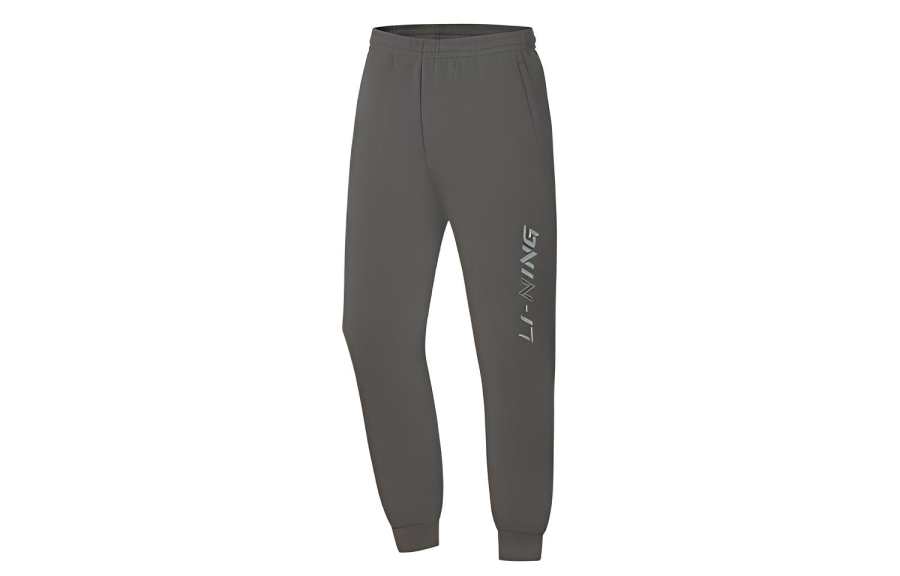 Li-Ning Li Ning Fitness Series Letter Print Elastic Waistband Elastic Cuff Thickened And Fleece Lined Knitted Sweatpants Men's