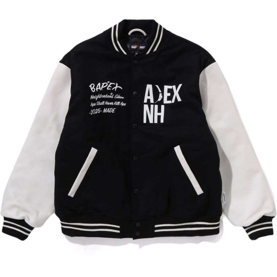 A BATHING APE A Bathing Ape logo-embroidered bomber jacket