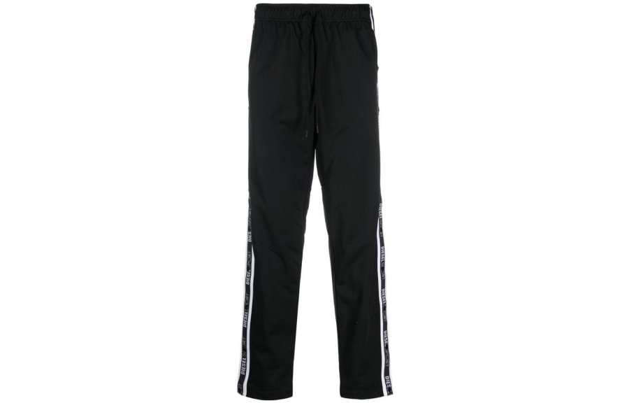 DIESEL Sport Knitted Sweatpants Men's Black Moderate Straight Fit Pants