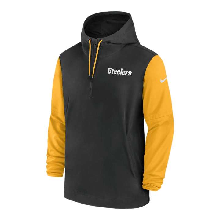 Nike Nike Pittsburgh Steelers Sideline Pre Game Player Men's Nike Nfl 1/2 Zip Hooded Jacket