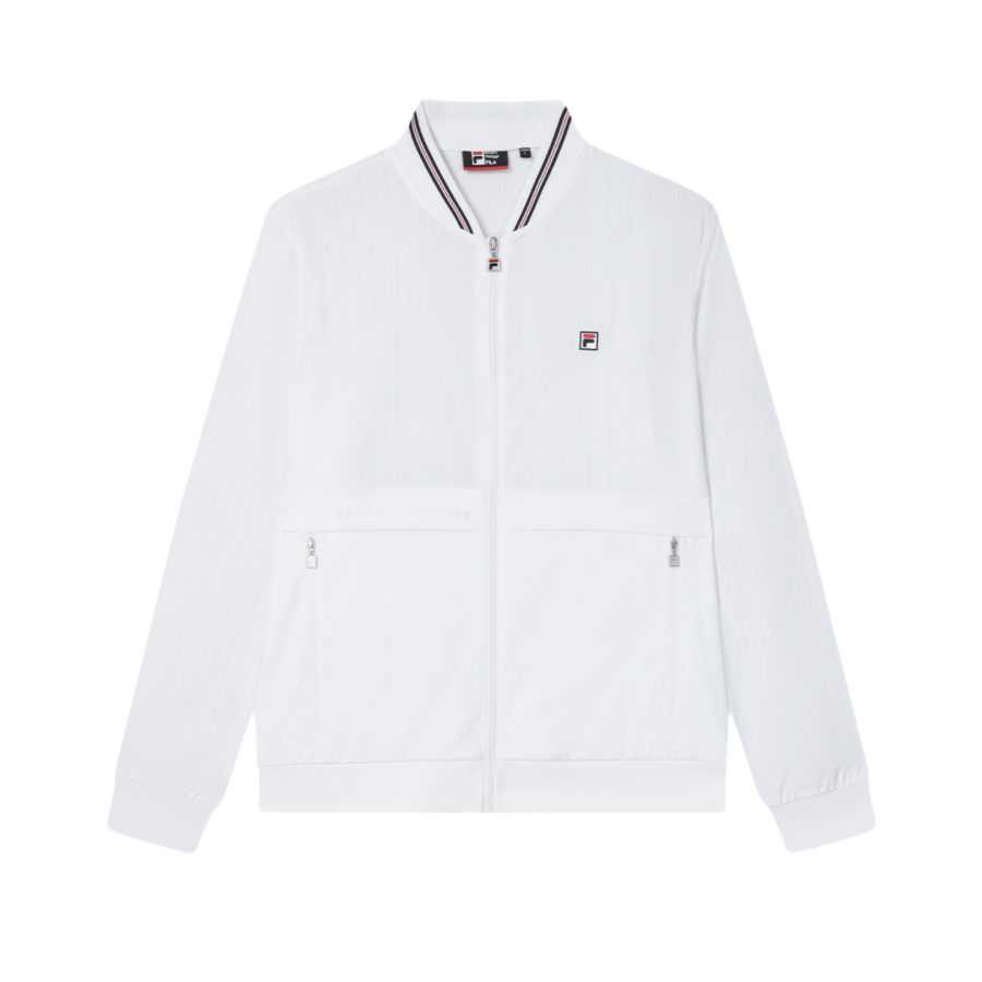 FILA Jackets Men's White Stand Collar Moderate Workwear