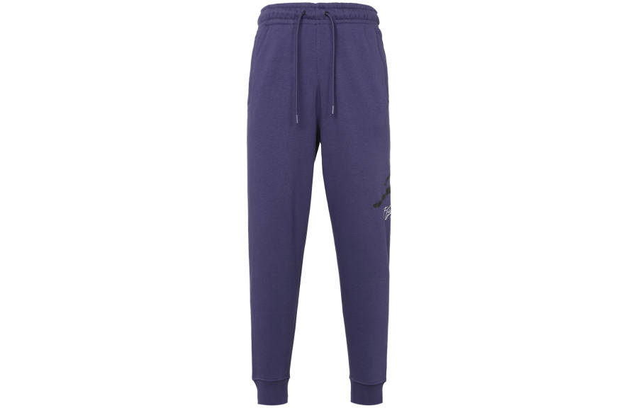 Jordan Jordan Print Running Fitness Thickened And Fleece Lined Lace Up Knitted Sweatpants Men's Purple