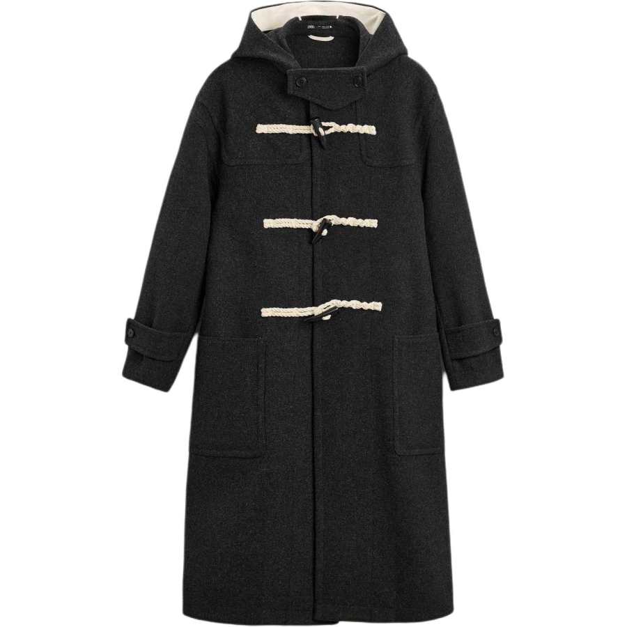 ZARA ZARA Parka Coat Men's Coal Gray