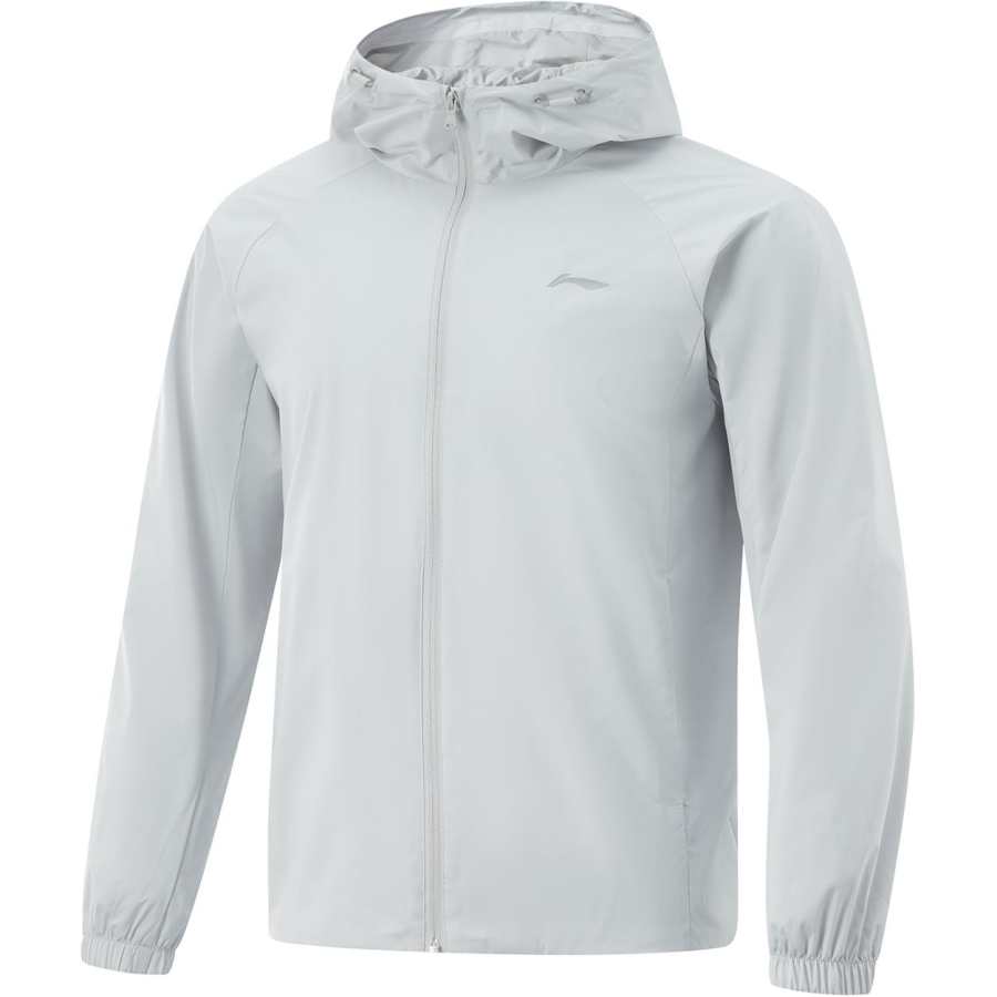 Li-Ning Li Ning Fitness Series Fleece Lined Thermal Athleisure Hooded Comfortable Zippers Trench Coat Men's Calm Gray