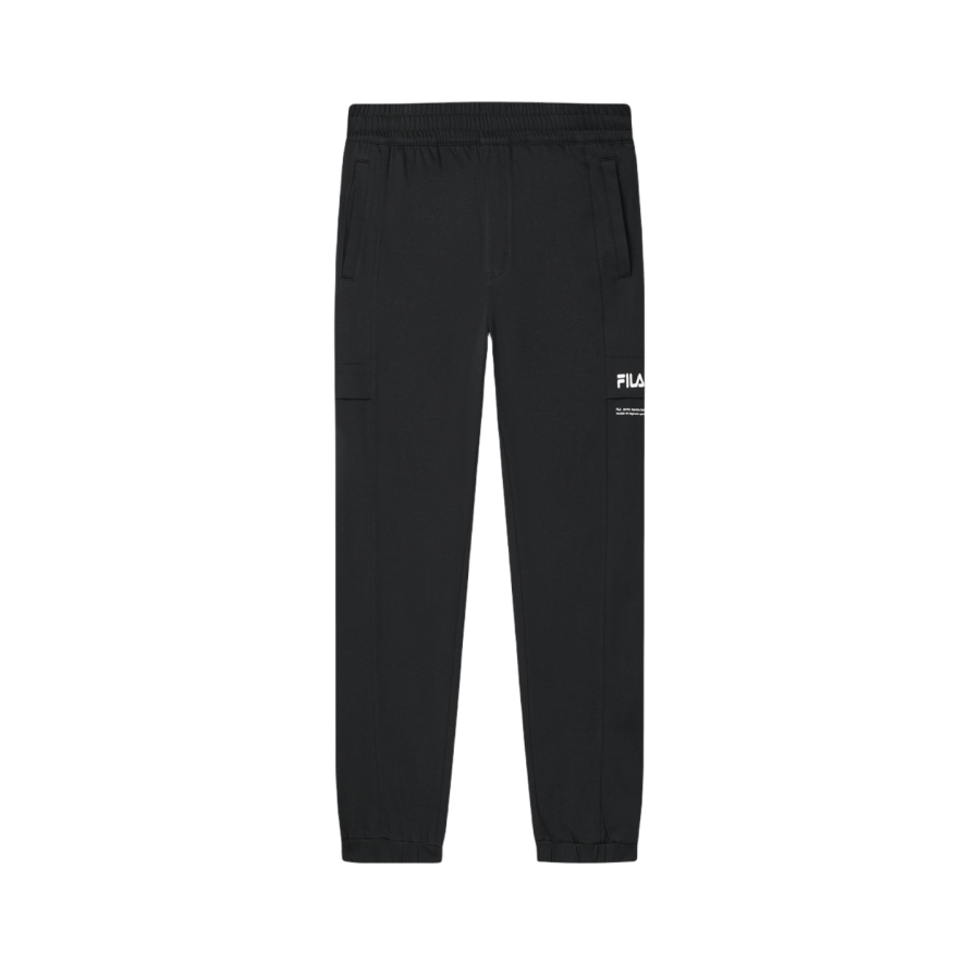 FILA Knitted Sweatpants Men's Black Moderate Slim Fit Pants
