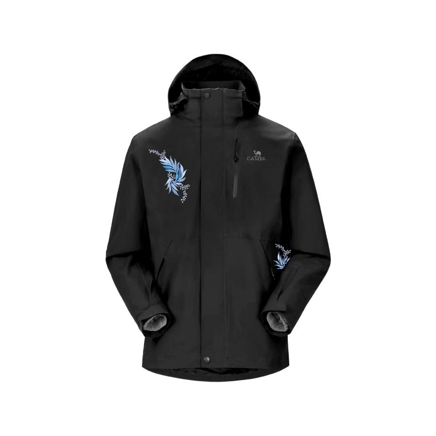 CAMEL All weather Waterproof And Warm Windbreaker Jacket Unisex Black