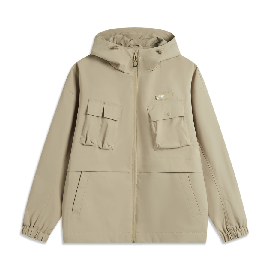 Li-Ning Li Ning Sports Life Collection Solid Color Zippers Hooded Comfortable And Breathable Fleece Lined Thermal Trench Coat