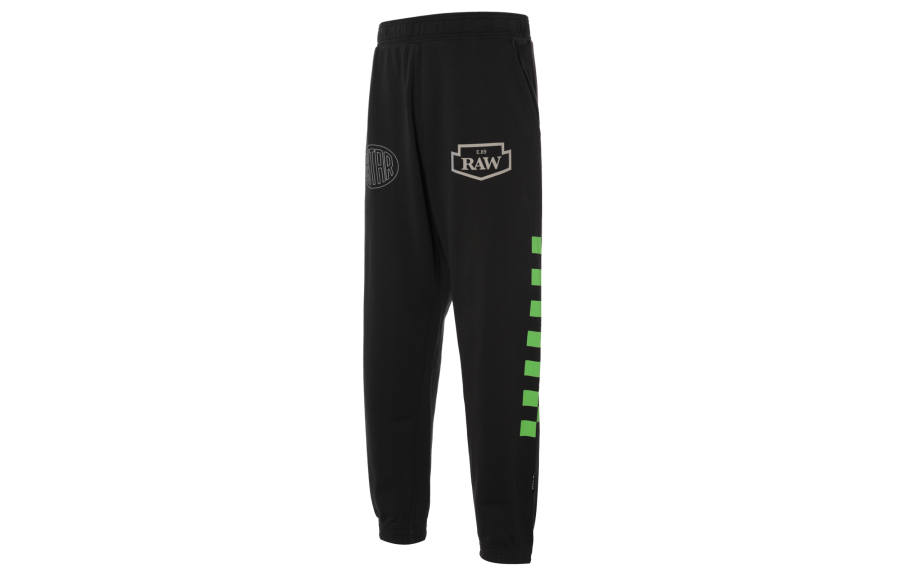 G-STAR RAW G STAR RAW Thickened And Fleece Lined Elastic Mid Rise Pattern Design Loose Fit Leg Cuff Knitted Sweatpants Men's