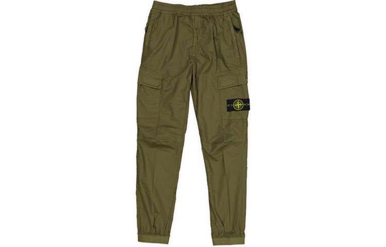 STONE ISLAND SS21 Casual Pants Men's Army Green