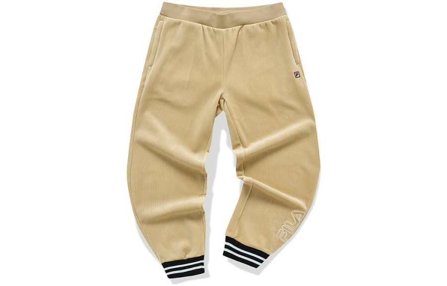 FILA Casual Pants Men's Pebble Khaki Thickened Cuffed Pants