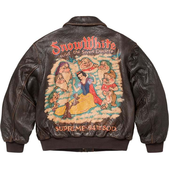 Supreme Supreme X Schott Snow White Hand Painted Leather A2 Jacket