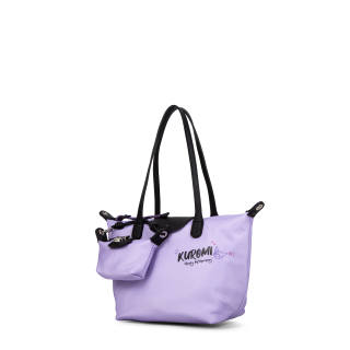 MESUCA Synthetic Leather Tote Bag, Shoulder Bag Women's Black/Purple