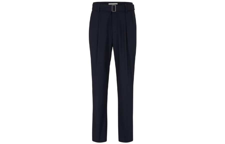 HUGO BOSS Casual Pants Men's Dark Blue Moderate Straight Fit Pants