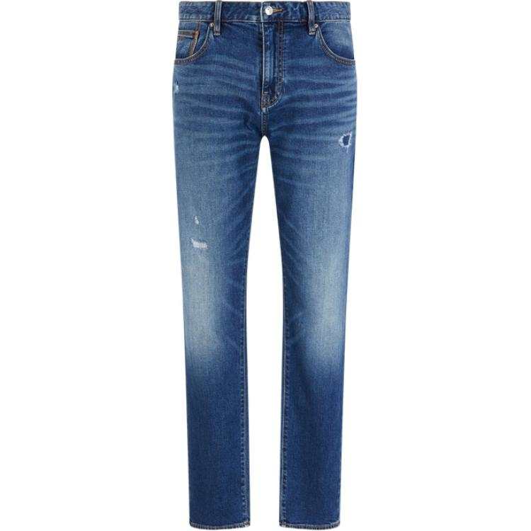 ARMANI EXCHANGE Armani Exchange distressed five-pocket jeans