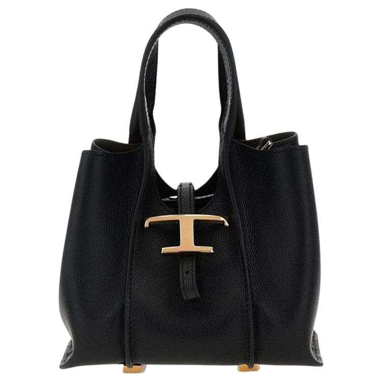 TOD'S T Timeless Cow Leather Handbag Women's Black