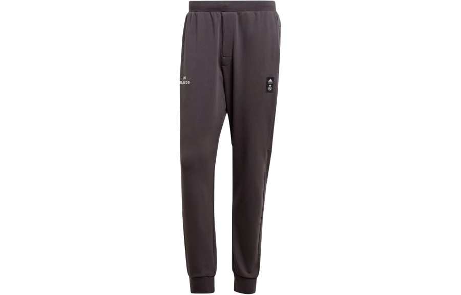 Adidas Adidas Real Madrid Cultural Story Tracksuit Bottoms Knitted Sweatpants Men's Black Gray