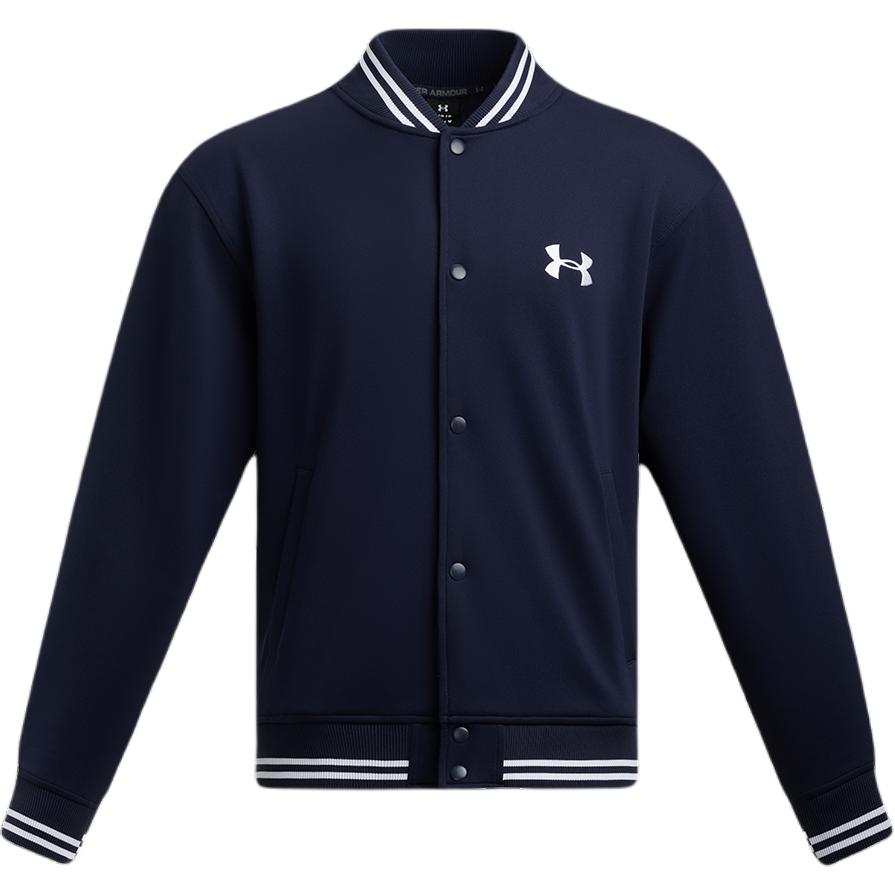 Under Armour Knit Bomber Baseball Jacket Unisex Navy Blue