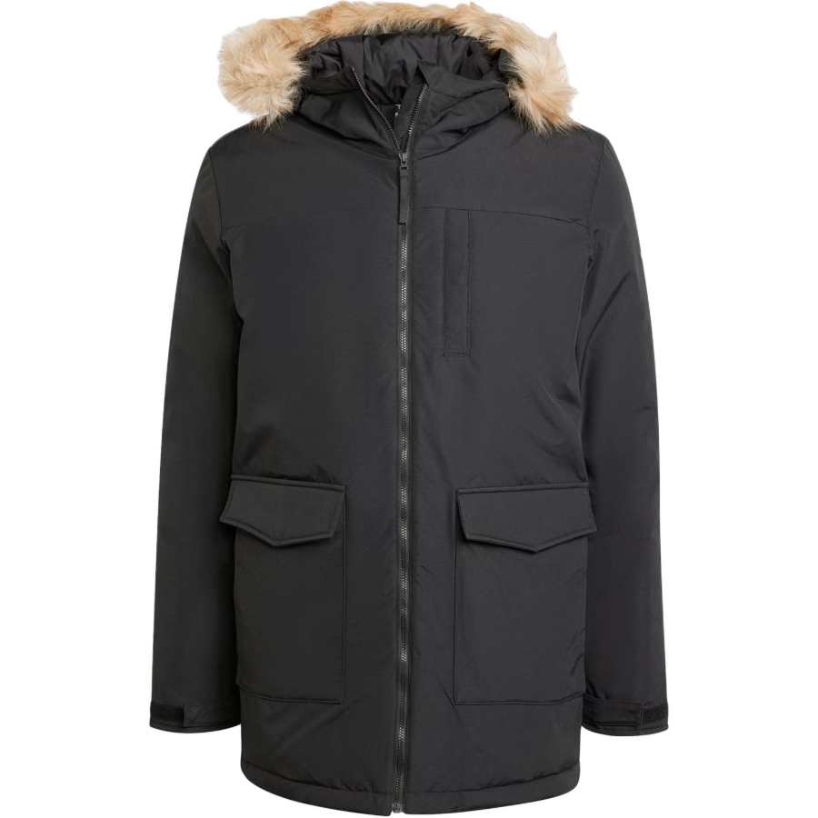 Adidas Adidas Clothing Parka Coats Men's Black Hooded Moderate