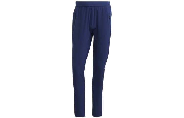 Adidas Adidas Casual Pants Men's Blue Moderate Straight Fit Pants