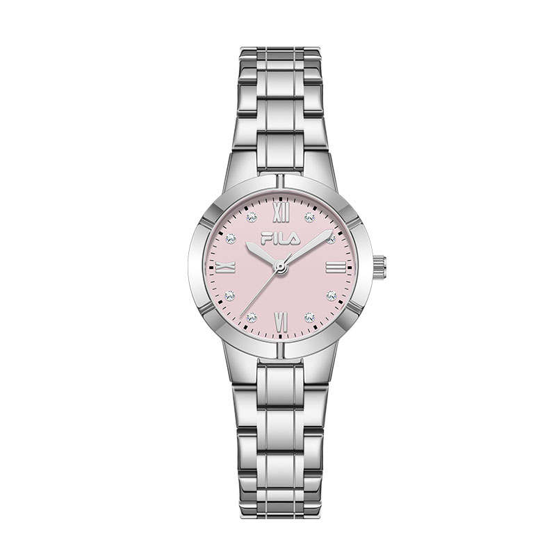 FILA ELEGANT Wrist Watches Quartz Movement Steel Strap Pink Watch Dial Women's Watch