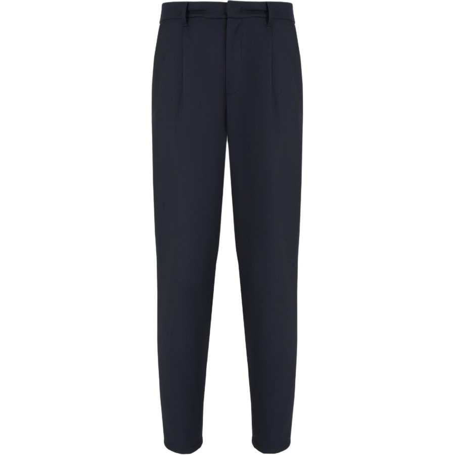 EMPORIO ARMANI Travel Essential Virgin Wool blend Trousers With Pleats
