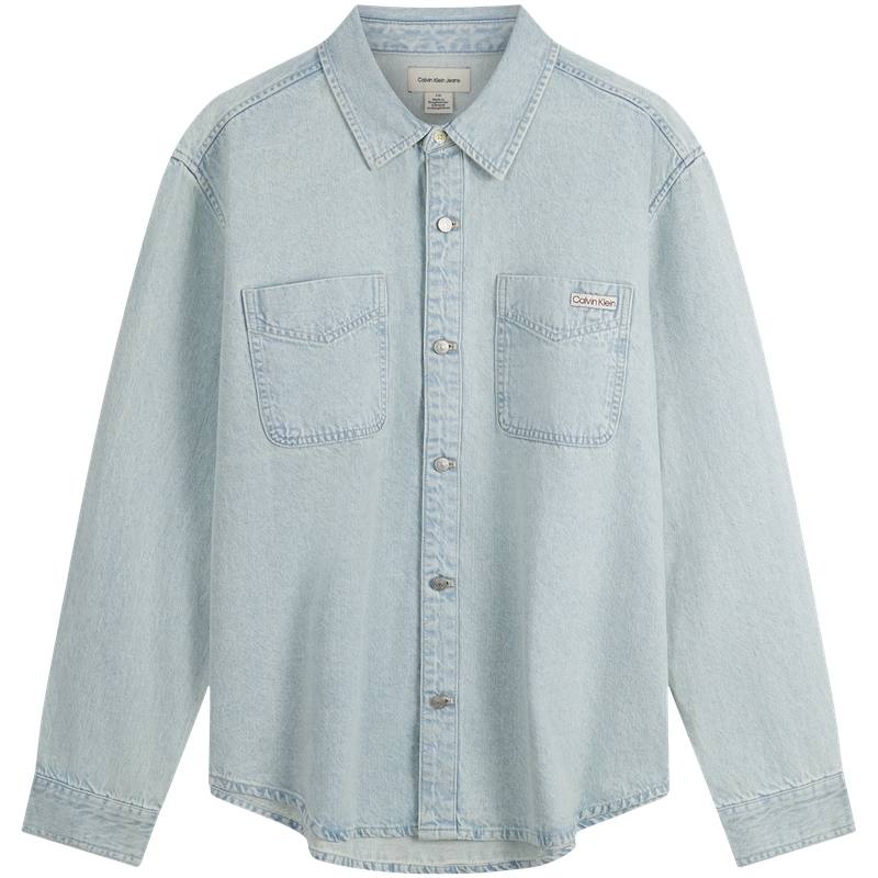 CALVIN KLEIN Shirt Men's Gift Box Set Included Denim Light Blue