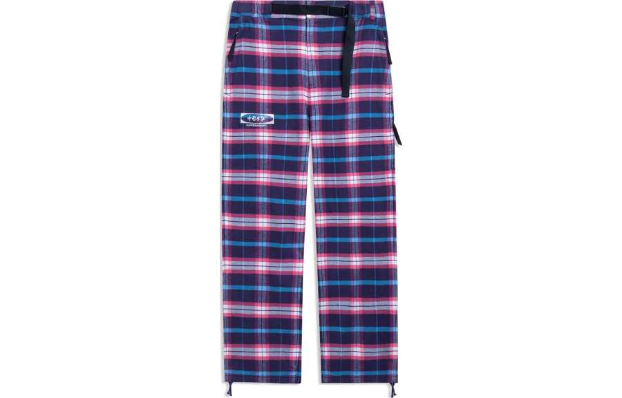 Li-Ning Li Ning Casual Pants Men's Purple Gray Purple Combo Plaid