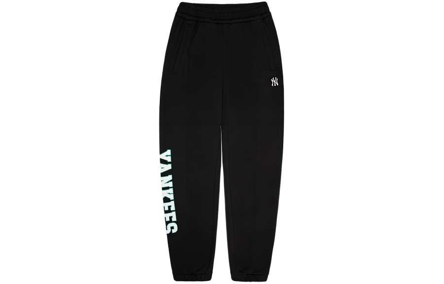 MLB New York Yankees Knitted Sweatpants Unisex Black Moderate Cuffed Pants