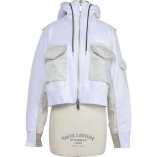 Sacai SPIEWAK Parka Coats Unisex White Hooded Moderate