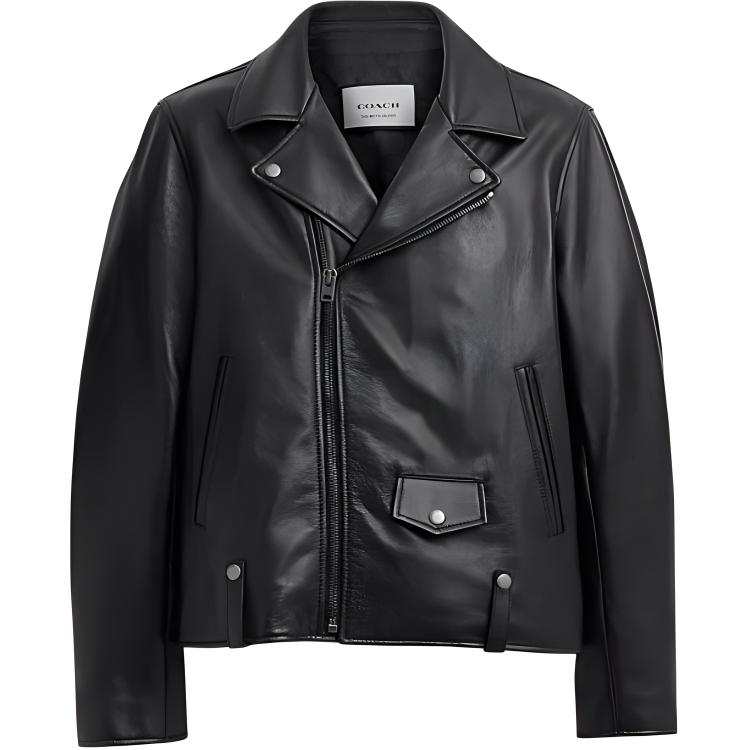 COACH COACH SS24 Leather Jacket Men's Black