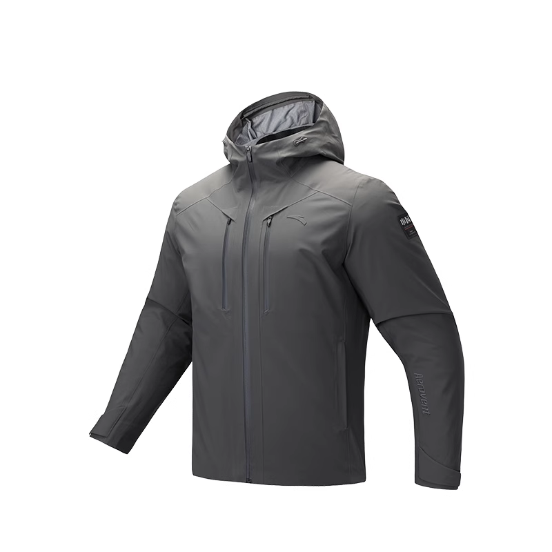 Anta Variety Training Collection Climb Waterproof And Windproof Windbreaker Jacket Men's Smoke Black Gray